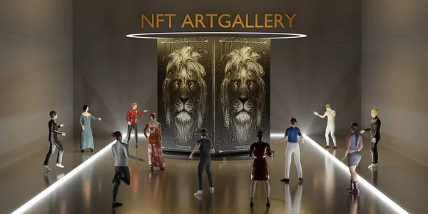 Galeria Sztuki Nft Metaverse Nft Projekty Avatar Nogi Wirtualny Świat — Zdjęcie stockowe