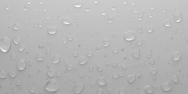 ガラスの水滴雨の3Dイラストの後のガラスの雨滴 — ストック写真