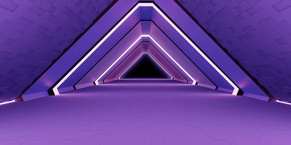tunnel passage neon light laser techno cyberspace technology hyperloop pipe scifi hi tech digital glow tunnel 3d illustration