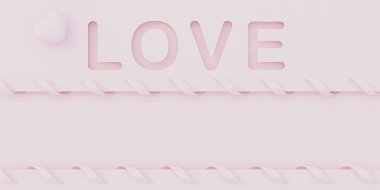 valentine background paper cut art pastel colors valentine's day 3D illustration