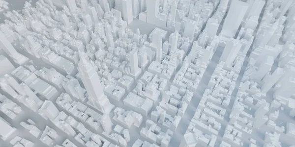 典型城市纽约美国地图高楼3D插图 — 图库照片