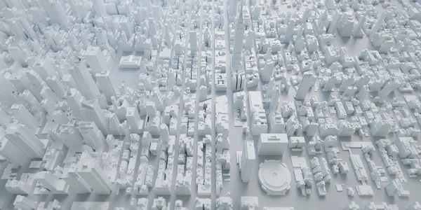 モデル都市ニューヨークウサ地図高層ビル3Dイラスト — ストック写真