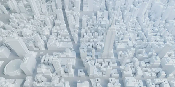 Modelo Ciudad Nueva York Usa Mapa Edificios Altos Ilustración — Foto de Stock