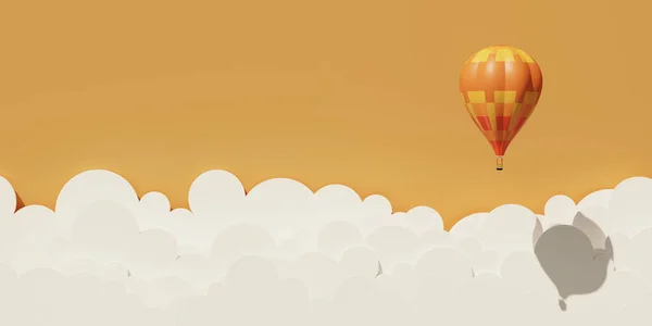 Chmura Balon Wyciąć Sztuka Pokładzie Kolorowy Papier Sztuki Pływające Powietrzu — Zdjęcie stockowe