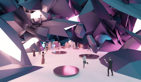 Metaverse Avatare Von Sandbox Spielen Virtueller Realität Durch Brille Der — Stockfoto