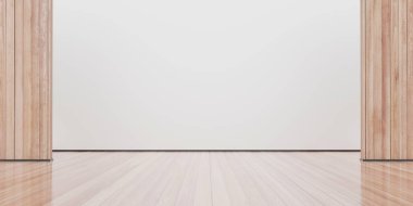 Sahne podyumu zemin döşemesi eski ahşap duvar 3D illüstrasyon