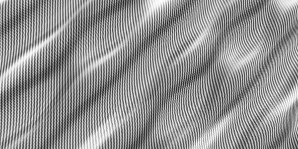 白いケブラー表面炭素繊維波状パターン生地の背景パターン波しわ3Dイラスト — ストック写真