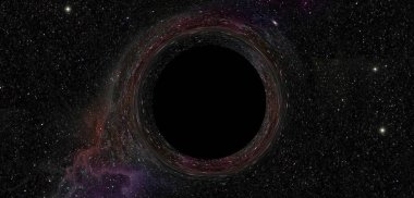 The black hole is radiating gravity field Time bends quasars warp gravity spacetime bends. event horizon Cosmic background in deep space 3d illustration clipart