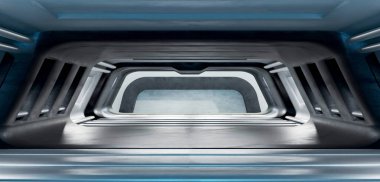 Boş depo Eğri çatı 3 boyutlu illüstrasyon