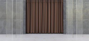 sahne, perde arkası duvar dekoratif cam arkaplan 3d illüstrasyon