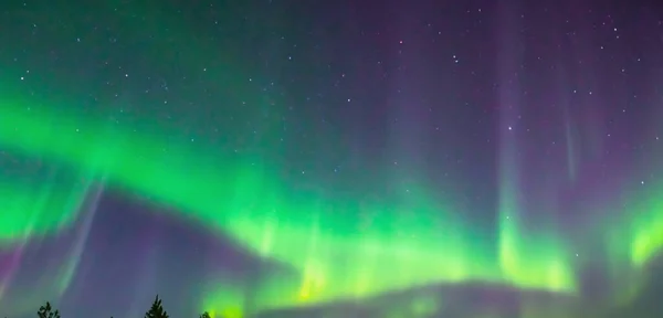 Північне Сяйво Небі Аврора Зелене Світло Небі Норвегія Північний Полюс — стокове фото