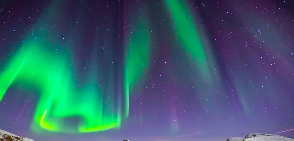 Aurora Luce Verde Nel Cielo Norvegia Polo Nord Illustrazione Foto Stock