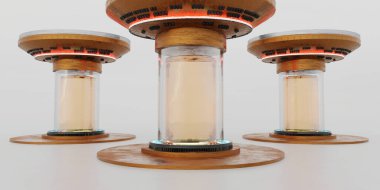 Kriyojenik sıvı içeren cam tüp kapsül kriyojenik kriyojenik bilim teknolojisi kriyopod laboratuvar donanımı kriyojenik hibernasyon kapsülünün uzun süreli uyku uykusunu depoluyor.