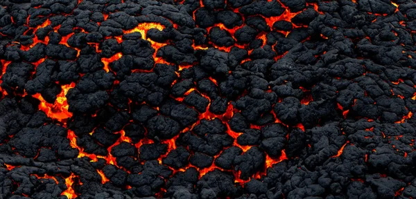 溶岩の質 赤い溶岩の熱いマグマ — ストック写真