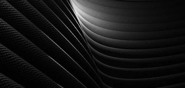 Чорні Фонові Хвилі Паралельні Хвилі Пластику Скручена Вигнута Трубка Ілюстрація — стокове фото