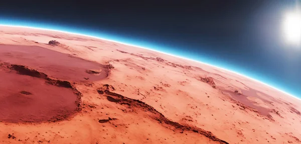 Mars Montagnes Surface Sur Fond Mars Planète Rouge Images De Stock Libres De Droits