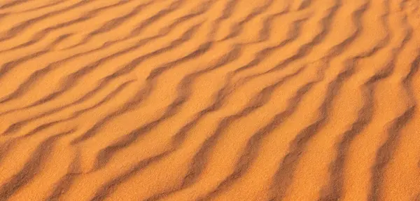 Sand Background Panorama Desert Wrinkles Sand Blown Wind — Stock Photo, Image