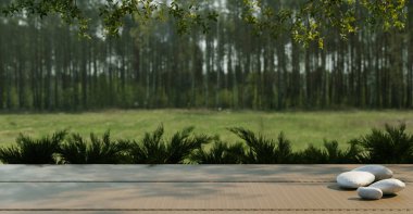 Tarımsal ürünleri 3D illüstrasyon için ağaçlar ve bahçe çiftliği geçmişi