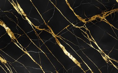 Altın çizgileri olan siyah mermer doğal desen arkaplan