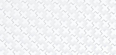 Geometrik arkaplan beyaz artı 3 boyutlu resimleme işareti