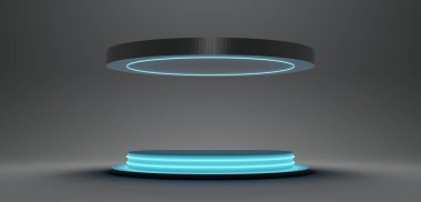 Dairesel evre dairesel podyum tabanı 3 boyutlu illüstrasyon