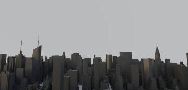 Büyük şehir, sermaye, yüksek binalar, 3 boyutlu illüstrasyon