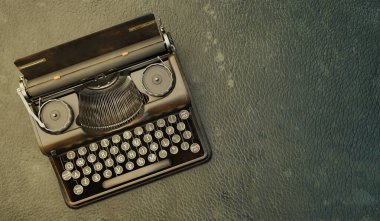 Daktilo, Daktilo Masası, Eski Masa, 3D Resim