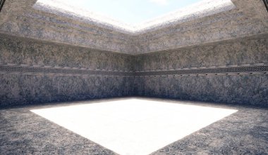 Kare oda, arkaplan, sahne, arkaplan, üç boyutlu illüstrasyon