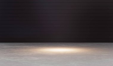 Sergi odasının içinde, modern, 3 boyutlu, döşeme ve duvar..