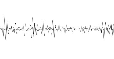 Ses Dalgası EQ Kalp Dalgası Soyut Dijital EQ Müzik Equalizeri. Ses dalgası tasarım elementi. Kalp atışı görüntüleme arkaplanı ve Neon işareti kalp atışı hattı. 3B Görüntü