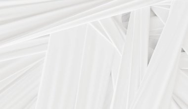 Beyaz ton arkaplan, soyut, parlak çizgiler, çok katmanlı kompleks çizgiler, 3D görüntüleme.