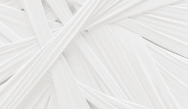 Beyaz ton arkaplan, soyut, parlak çizgiler, çok katmanlı kompleks çizgiler, 3D görüntüleme.