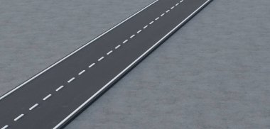 Boş yol, yol yüzeyi, 3 boyutlu illüstrasyon