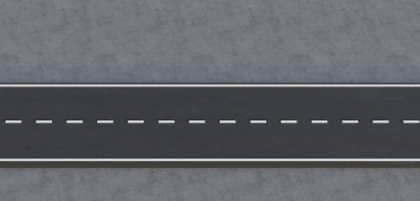 Boş yol, yol yüzeyi, 3 boyutlu illüstrasyon