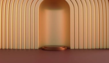 Podyum Boş modelleme ürünü güzellik veya kozmetik ürünler için 3d podyum arkaplanı 3d illüstrasyon