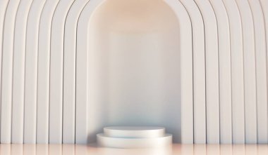 Podyum Boş modelleme ürünü güzellik veya kozmetik ürünler için 3d podyum arkaplanı 3d illüstrasyon