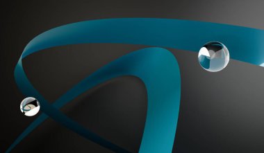 Kurdeleler ve misketler, festival arka planı, 3 boyutlu illüstrasyon