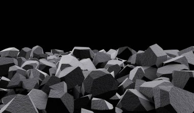 Taş dokusu, taş yığını, çakıl zemini, 3 boyutlu illüstrasyon