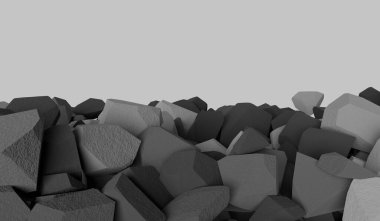 Arkaplan, Özet, Kayalar, Taşlar, Kayalar Yığını, 3D İllüstrasyon