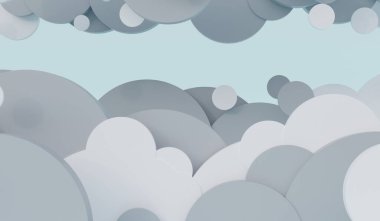 Bulutlar, bulutlu gökyüzü, 3 boyutlu illüstrasyon