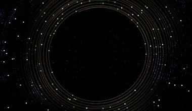 Soyut arkaplan, parlayan halka, üç boyutlu illüstrasyon