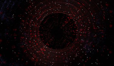 Soyut arkaplan, parlayan halka, üç boyutlu illüstrasyon