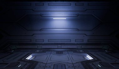 Modern sahne sergisi, bilim kurgu tarzı, arka plan, teknoloji, üç boyutlu illüstrasyon