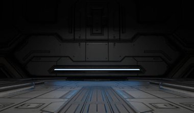 Modern sahne sergisi, bilim kurgu tarzı, arka plan, teknoloji, üç boyutlu illüstrasyon