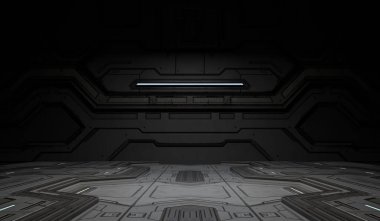 Modern sahne sergisi, bilim kurgu tarzı, arka plan, teknoloji, üç boyutlu illüstrasyon