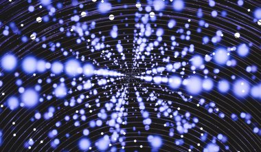 Soyut arkaplan, parlayan halka, üç boyutlu illüstrasyon