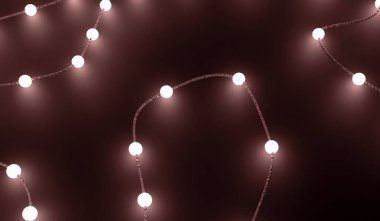 Işık, daire ışığı ve parlak kablolar, yere yerleştirilmiş, 3 boyutlu illüstrasyon