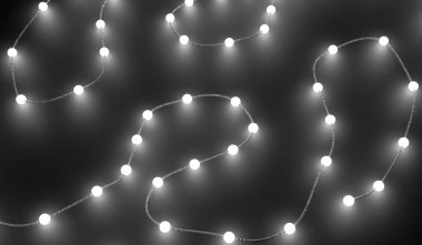 Işık, daire ışığı ve parlak kablolar, yere yerleştirilmiş, 3 boyutlu illüstrasyon