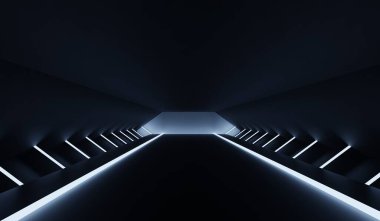 Tünel, Neon Teknoloji, Modern Soyut, Bilim Kurgu, 3D Görüntü