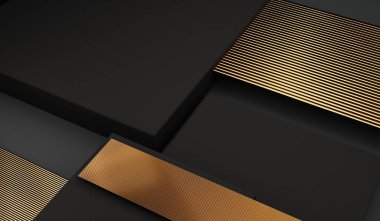 Soyut arkaplan, geometrik, lüks, pürüzsüz yüzey, üç boyutlu illüstrasyon.